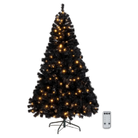 VINGLI 6ft Black Pre-lit Christmas Pine Tree